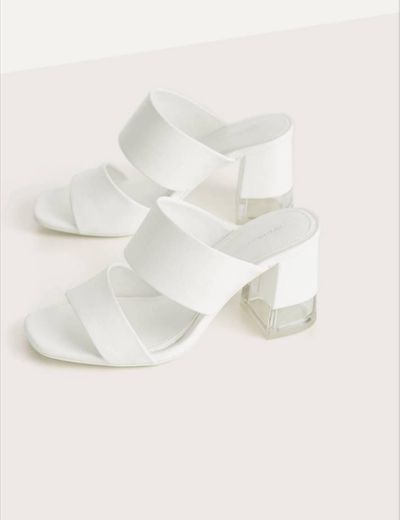 White Sandals Heel Detail