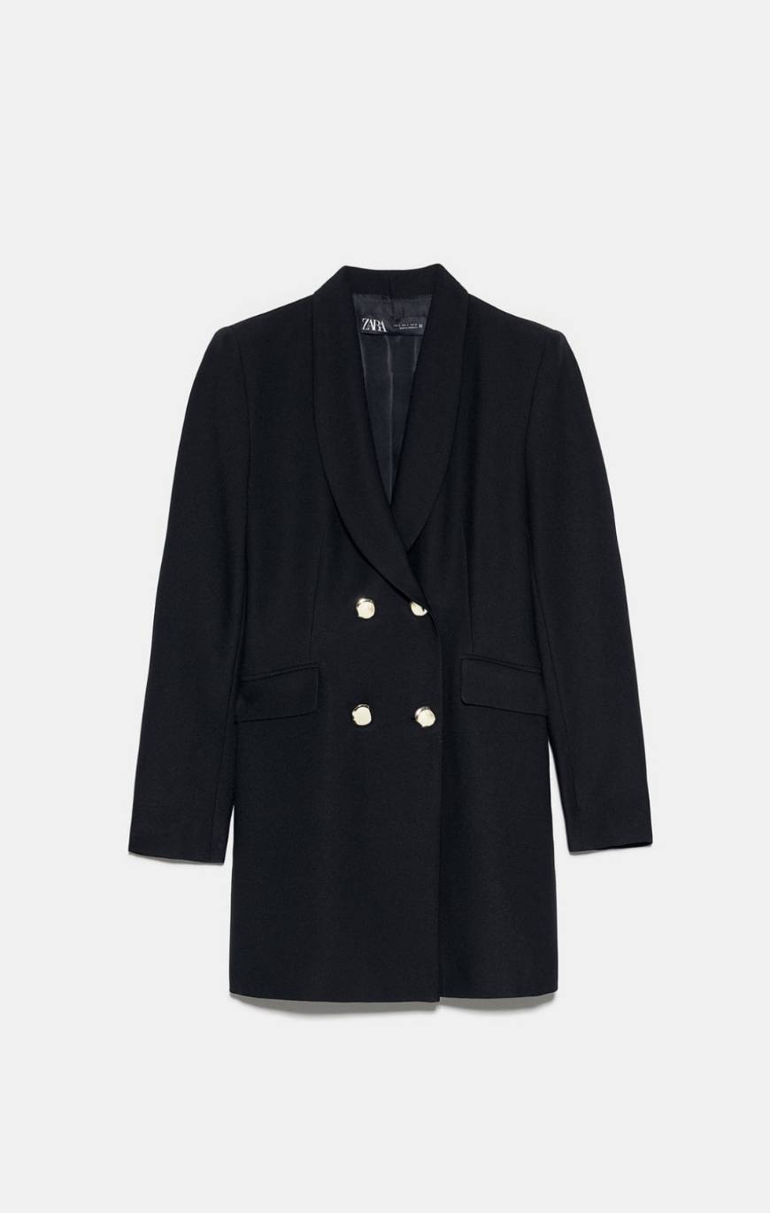 Product Black Blazer Dress with Golden Buttons