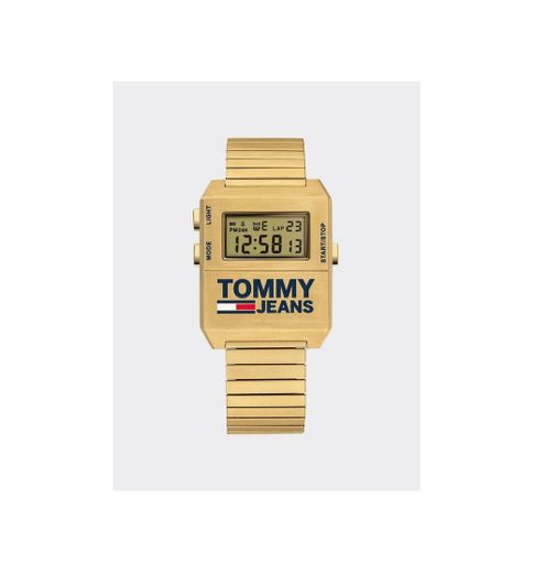 Digital Stainless Steel Yellow Gold Watch
