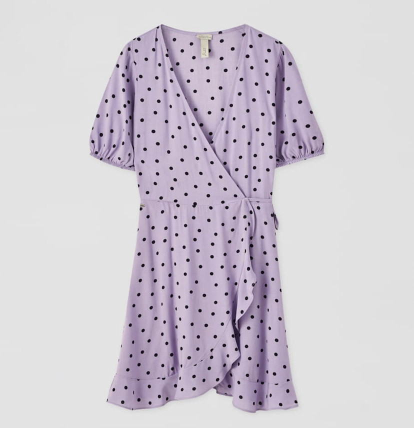 Vestido lilás bolinhas