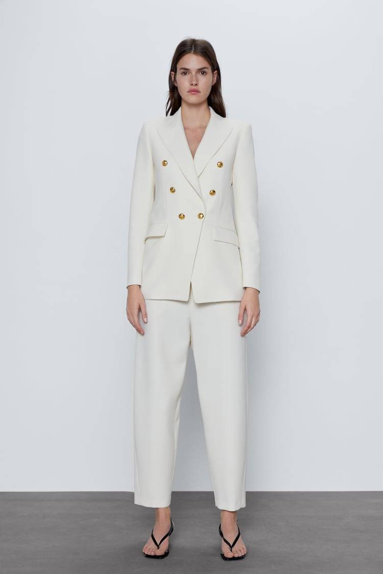 Product White Blazer with Golden Buttons Zara