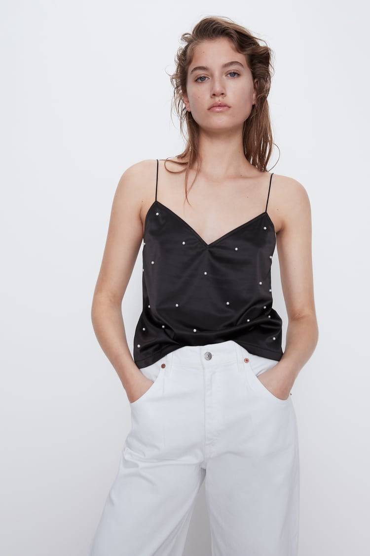 Moda Top of pearls Zara 