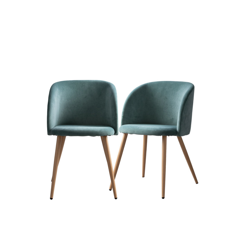 PACK 2 Cadeiras de Sala de Jantar em Veludo Kana