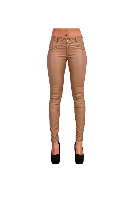 Fashion Leggings delgados de piel para mujer con aspecto de vaqueros, tallas 6, 8, 10, 12