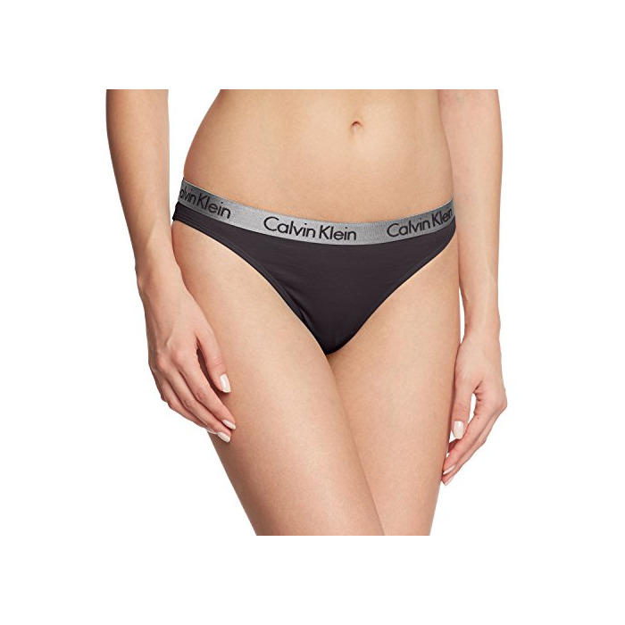 Fashion Calvin Klein Thong - Tanga para Mujer, Negro