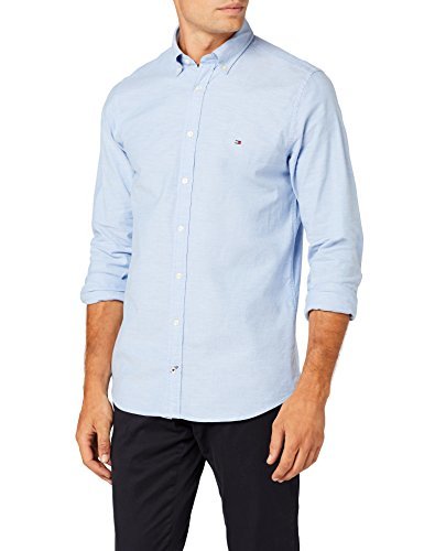 Tommy Hilfiger Core Stretch Slim Oxford Camisa, Azul