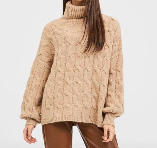 Sweater de malha entrançada 