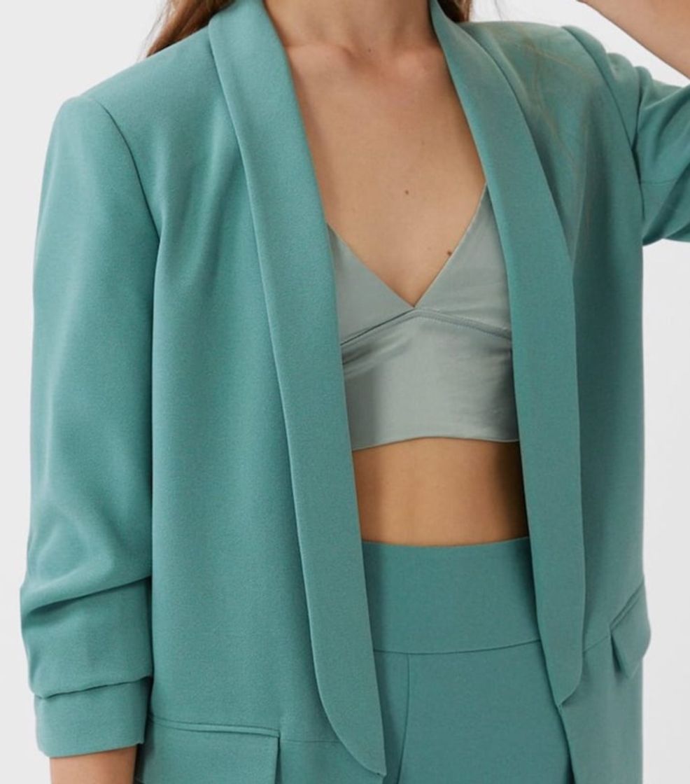 Moda Blazer Verde Água 