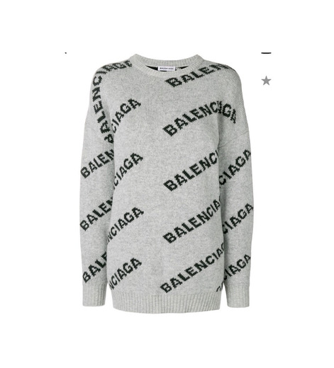 Balenciaga Jacquard Logo Crew neck sweater 