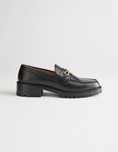 Rope Chain Leather Loafers