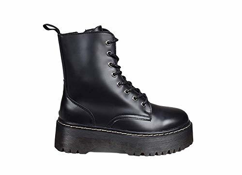 Social Botas Militar Con Plataforma Y Cordones A Conjunto Para Mujer