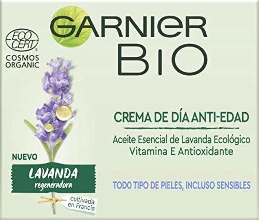 Garnier BIO Crema Anti Edad Regeneradora Aceite Esencial Lavanda y Argán Ecológicos