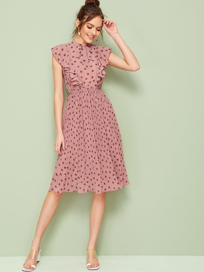 Social Vestido volantes rosa