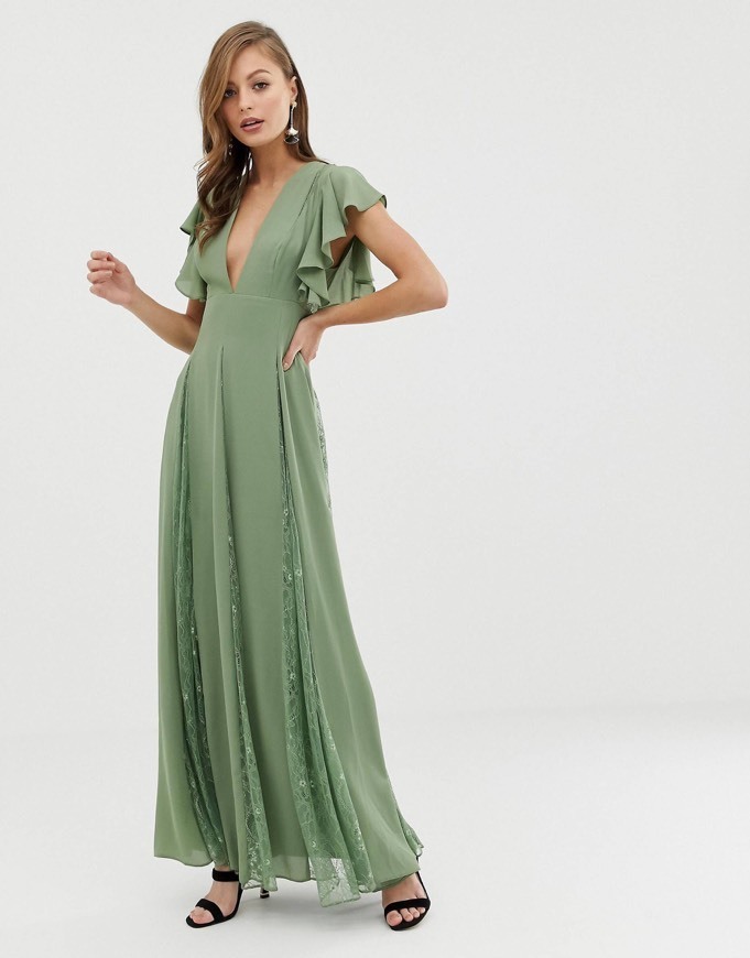 Social Vestido verde con encaje