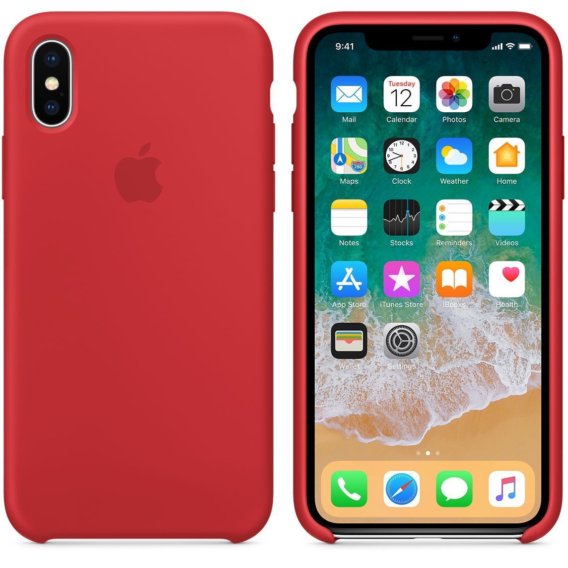 Aplicaciones Capa Apple vermelha para iPhone X 