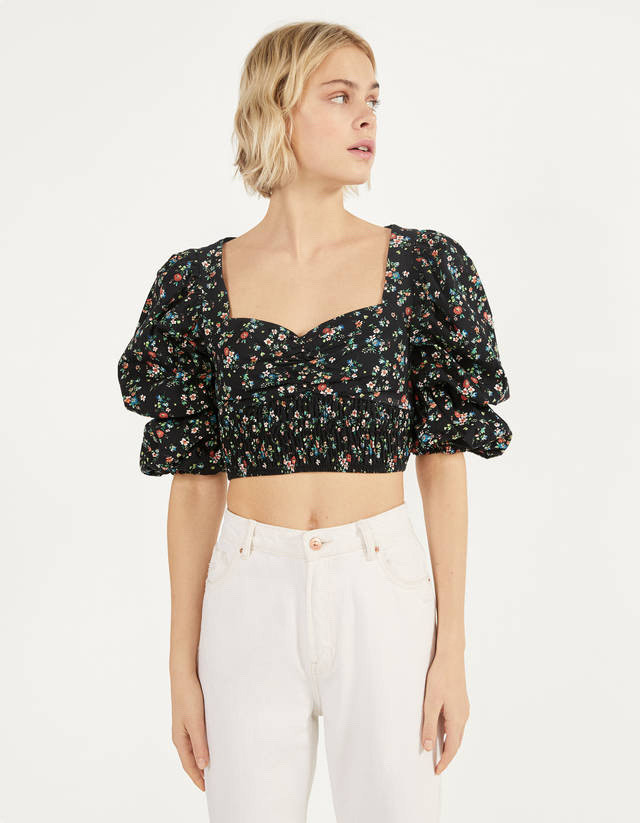 Blusa com estampado floral