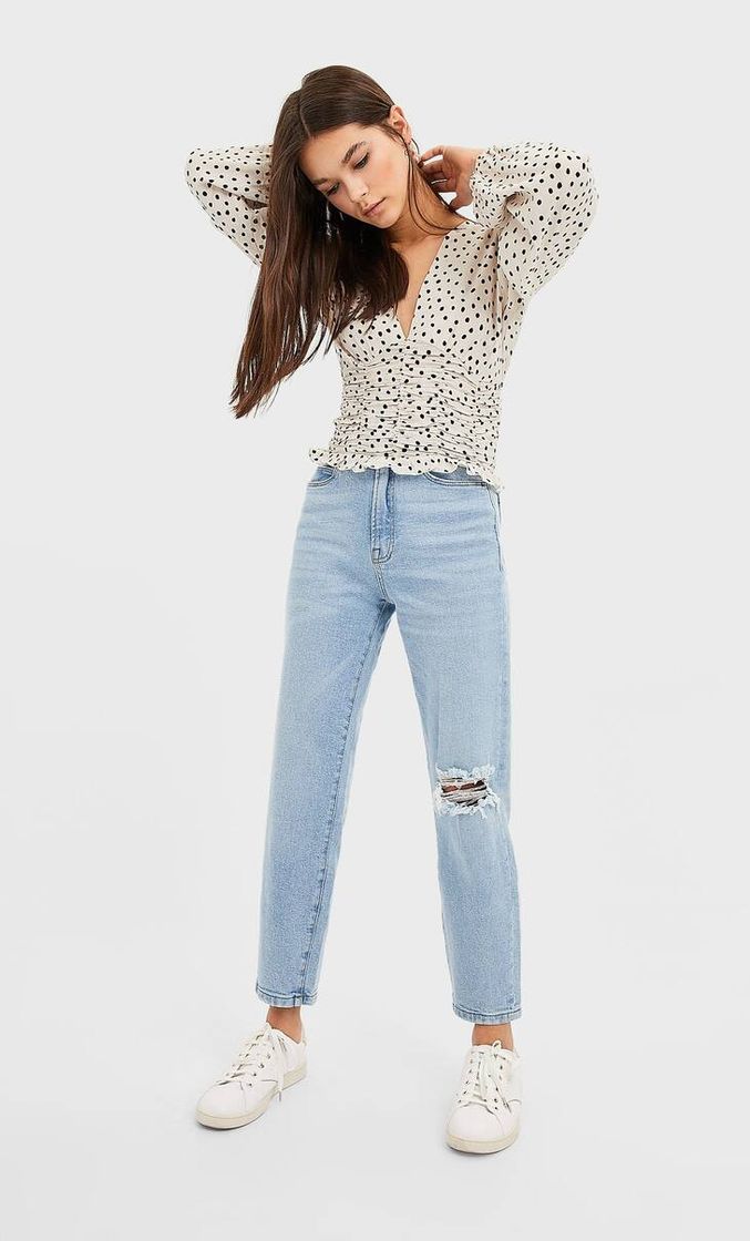 Fashion Stradivarius: Jeans Mom Fit Slim Fit