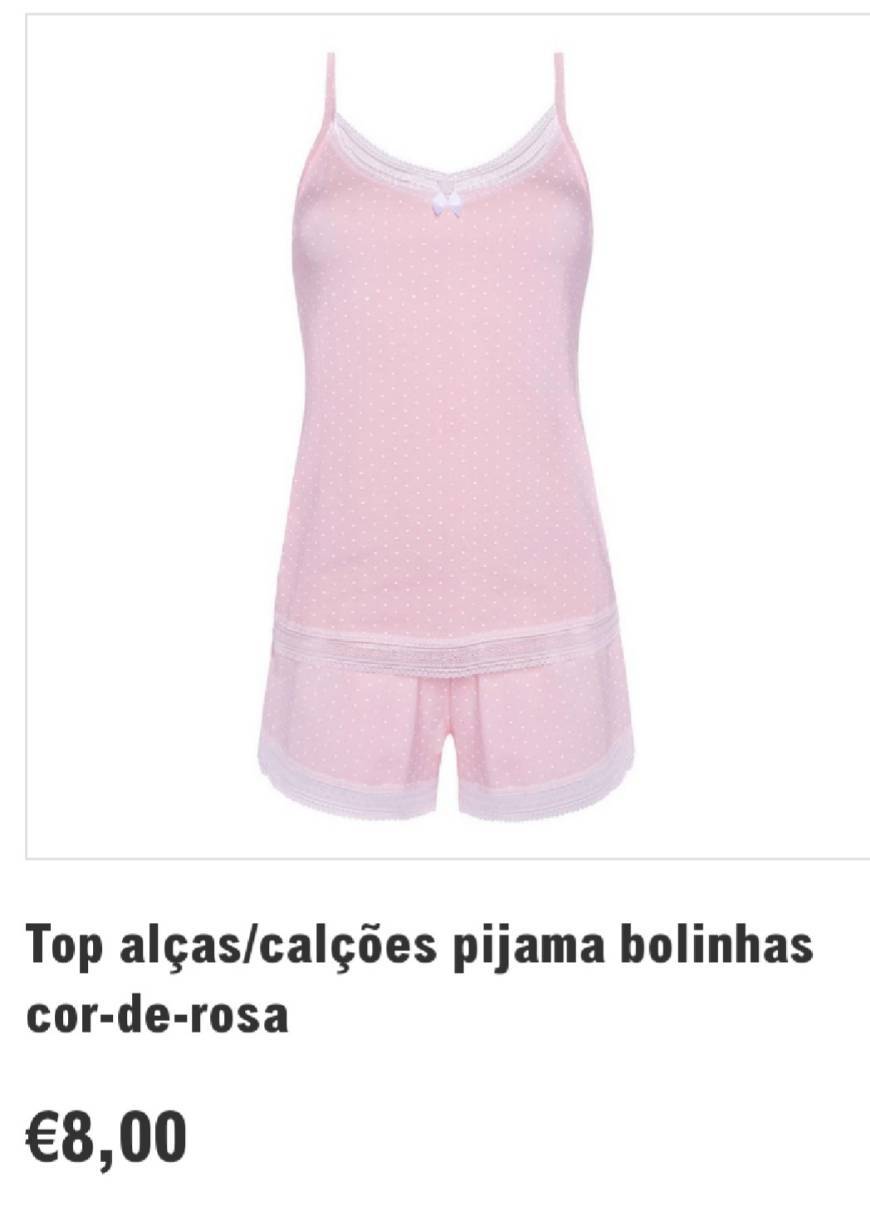 Fashion Top alças/calções pijama bolinhas cor-de-rosa 