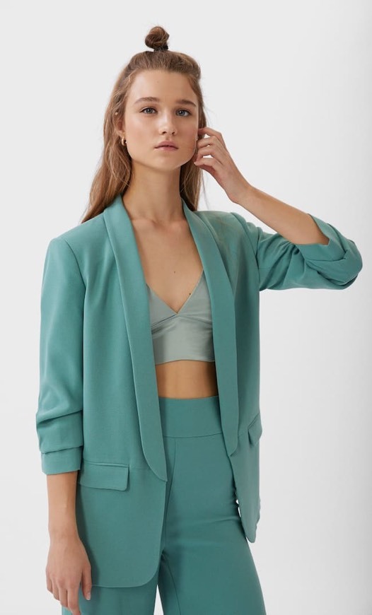 Moda Blazer Verde Pastel