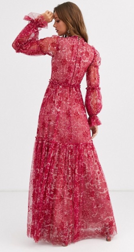 Social NEEDLE & THREAD Maxi Dress Red