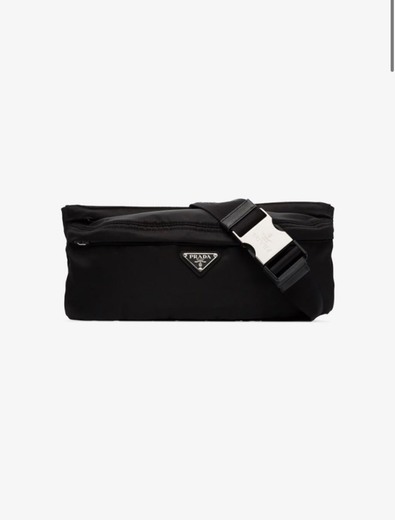 Black Logo Plaque Belt Bag