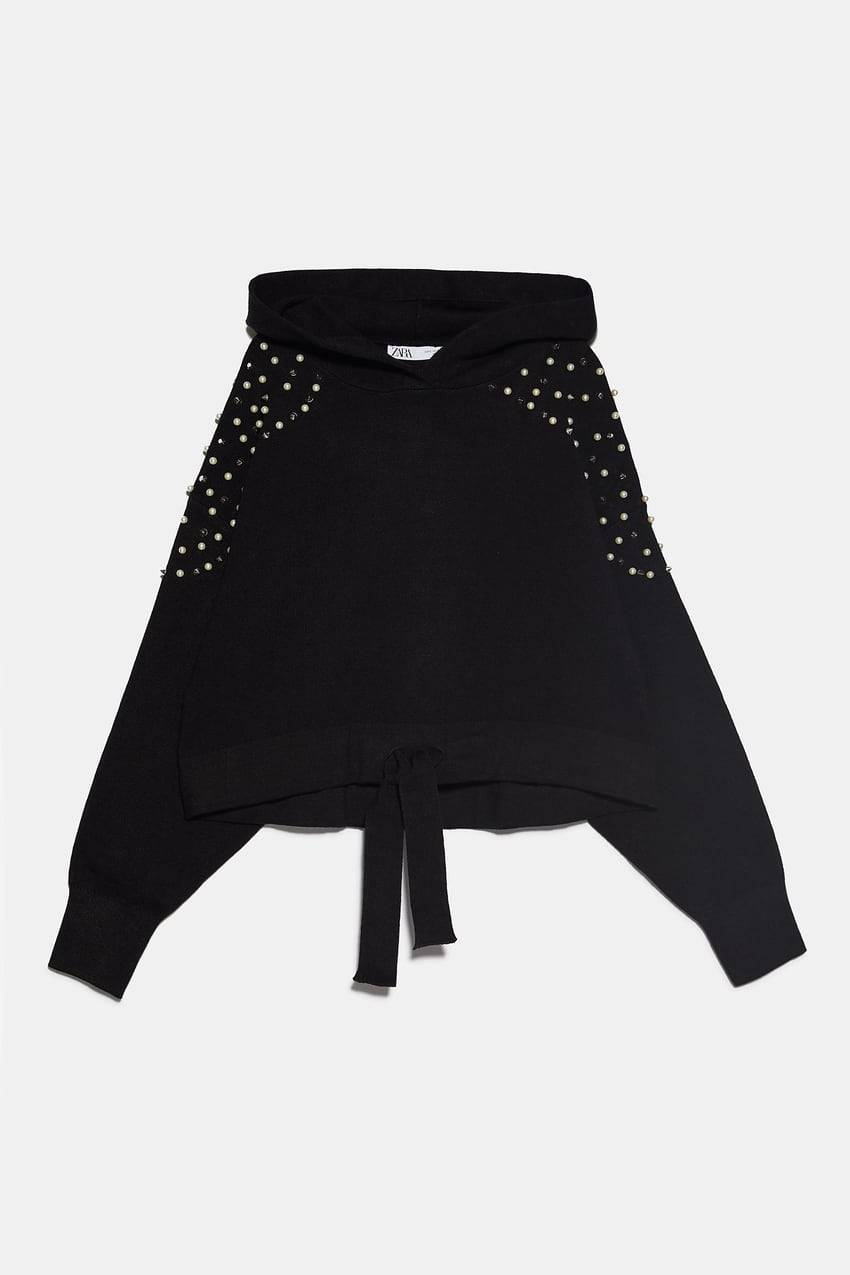 Social Sweatshirt de malha com apliques Zara