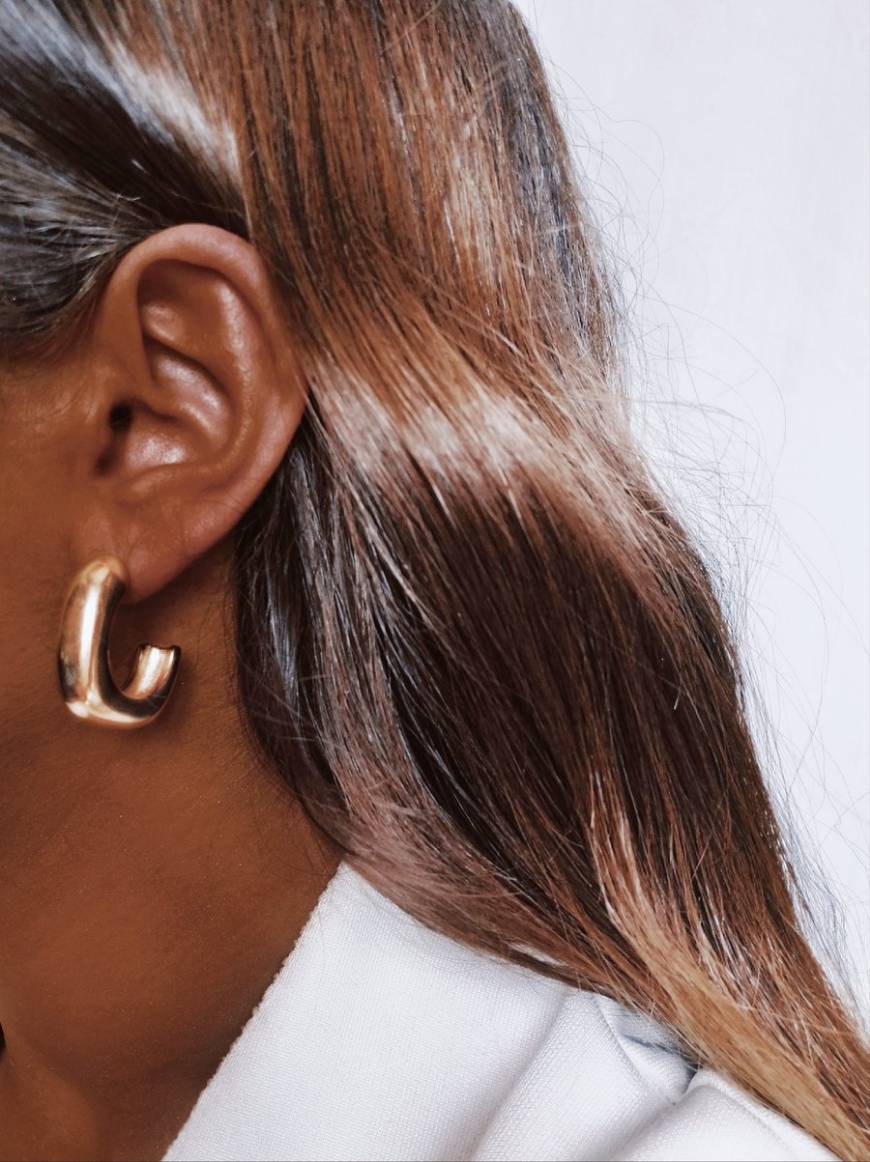 Social Argolas aço douradas Apuro