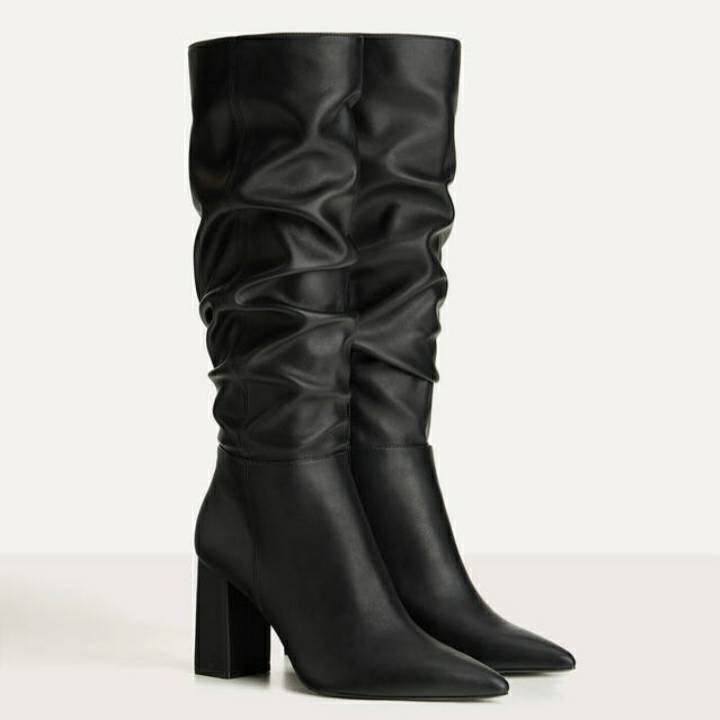 Fashion Botas Cano Alto Preto