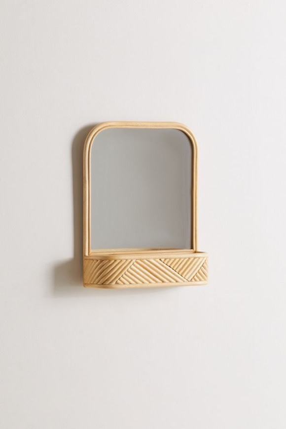 Products Ria Rattan Mirror Wall Shelf