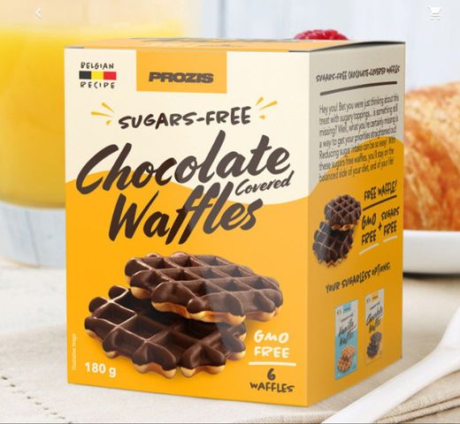 Waffles com Chocolate sem Açúcares 