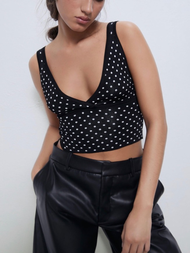 Social Top punto lunares B&N