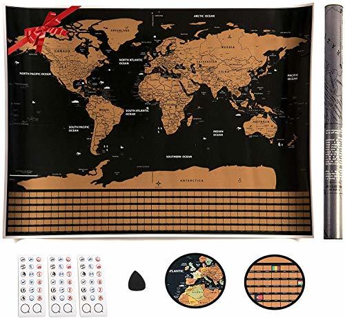 Producto VEOMAPPY® Mapa Mural para Rascar del Mundo 830*590mm - Rascar Island, País,