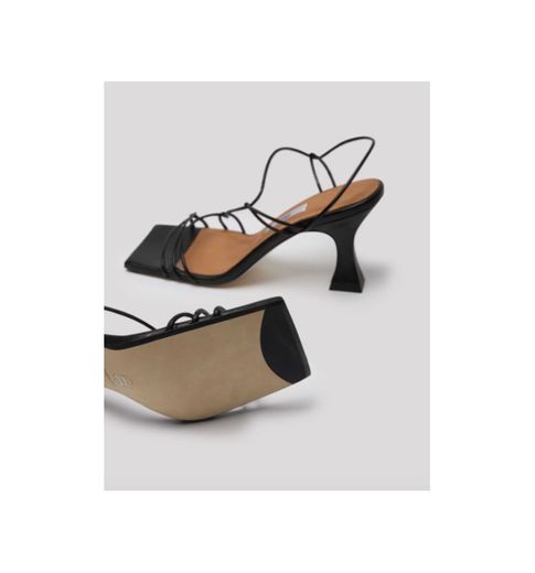 Sally Black Nappa Leather Sandals