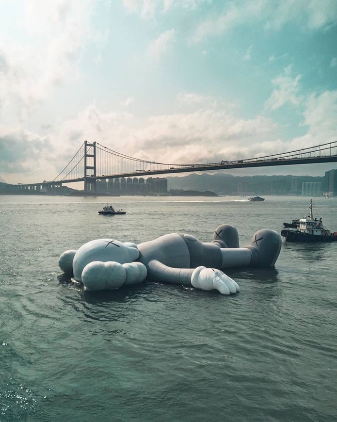 Fashion Kaws in Hong Kong Harbor