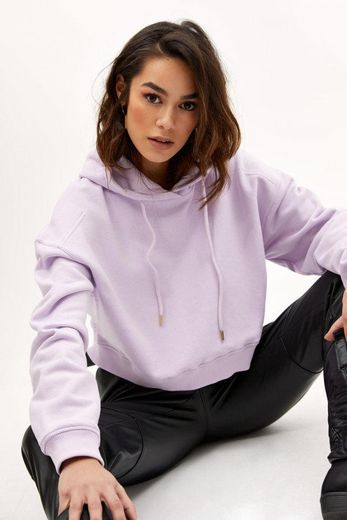 Loavies lilac cropped hoodie