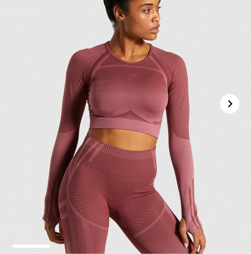 Productos Gymshark GEO SEAMLESS LONG SLEEVE CROP TOP in Rose