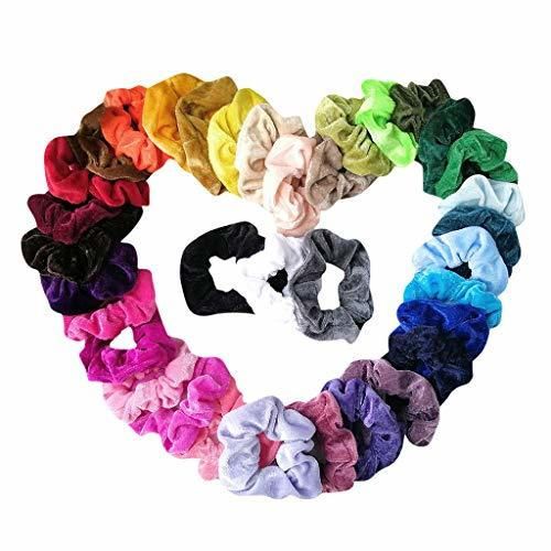 Dorical 46 Colores Velvet Elástico Hair Scrunchies Lazos Elásticos Banda Pelo Stretchy