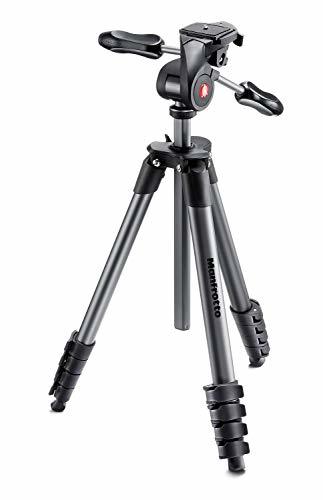 Electronic Manfrotto Compact Advanced, Trípode Fotográfico con Rótula 3 Way , para Cámaras