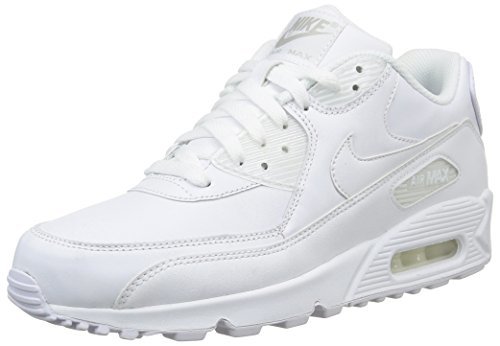 Moda Nike Air MAX 90 Leather, Zapatillas de Gimnasia para Hombre, Blanco