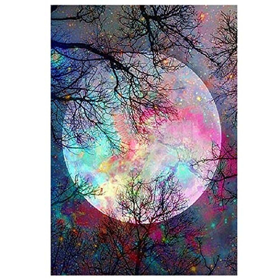 MWOOT DIY 5D Luna Diamante Pintura por Número Kit,Moon Bricolaje Diamond Painting