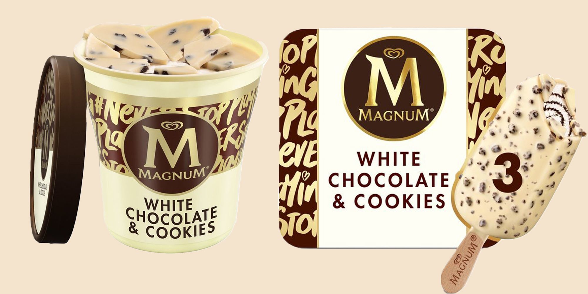 Producto Magnum white chocolate & cookies

