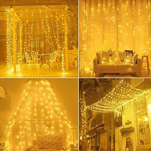 Home Cortina de luces,Cadena de Luces 3m x 3m 300LED luces de Navidad