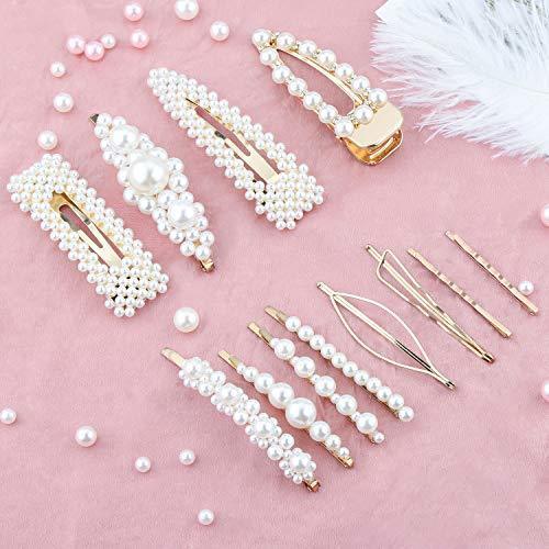 Social Makone Pearl Hair Clip -12 PCS Pearl Hair Clip Hairpins Hair Barrette