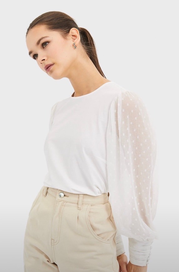 Social Camisa com manga de plumeti 