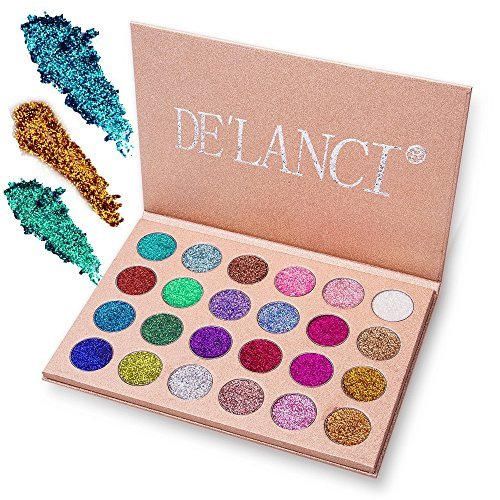 DE'LANCI Glitter Polvo Paleta de Maquillaje Profesional – Eyeshadow Paleta de Larga