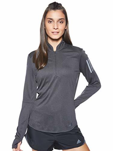 adidas Own The Run Zip Camiseta de Manga Larga, Mujer, Negro