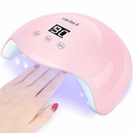 ELEHOT Lampara led uñas Pantalla LCD Secador de uñas de Botón Táctil