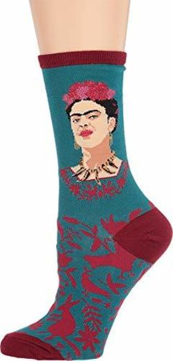 Socksmith Calcetines de mujer sin miedo Frida Kahlo azul o rojo