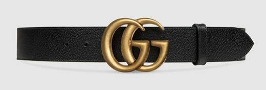Leather belt with Double G 