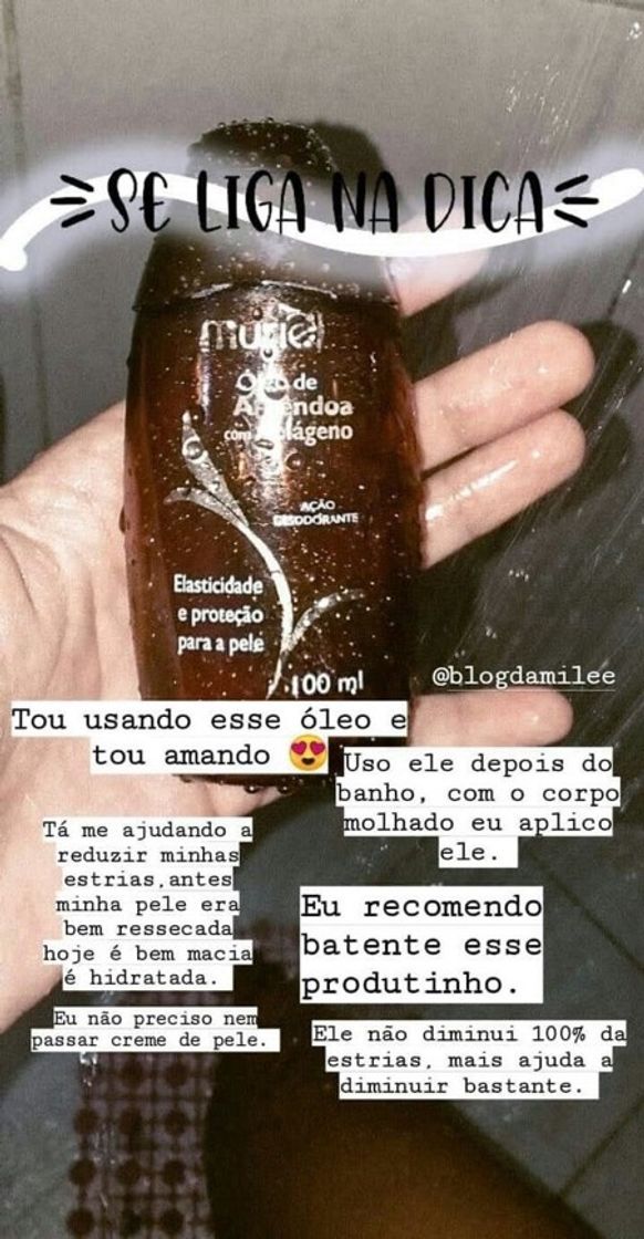 Moda ÓLEO CORPORAL DE AMÊNDOA COM COLÁGENO MURIEL 100ML